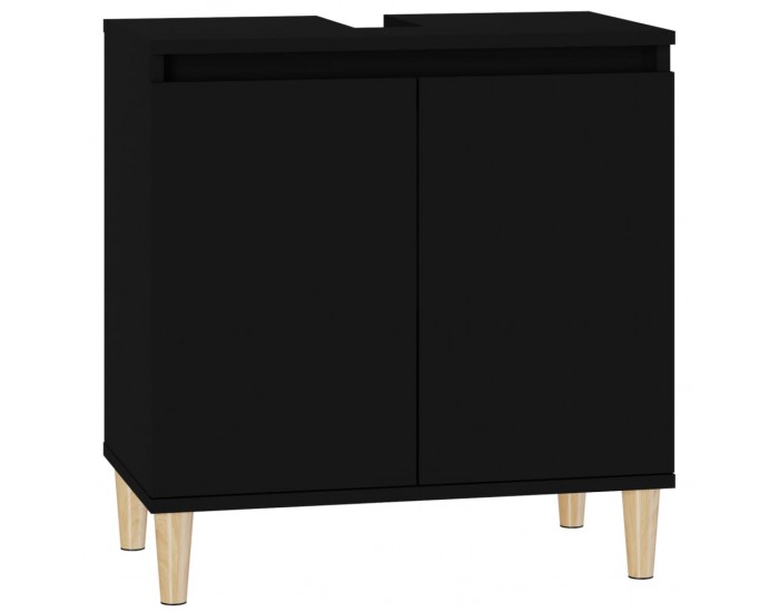 Sonata H Шкаф за мивка, черен, 58x33x60 см, инженерно дърво