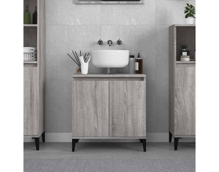 Sonata H Шкаф за мивка, сив сонома, 58x33x60 см, инженерно дърво