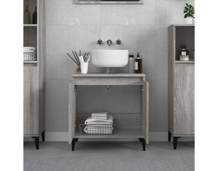 Sonata H Шкаф за мивка, сив сонома, 58x33x60 см, инженерно дърво