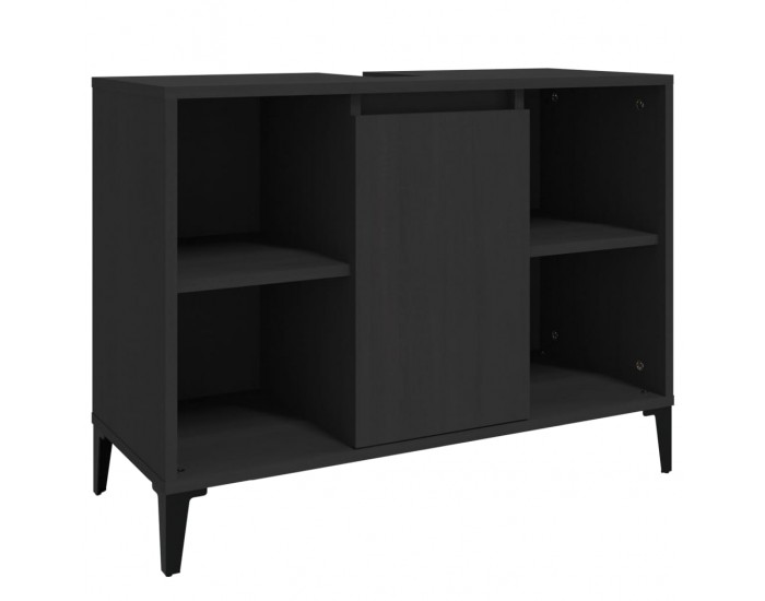 Sonata H Шкаф за мивка, черен, 80x33x60 см, инженерно дърво