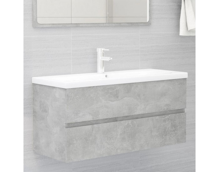 Sonata H Шкаф за баня с вградена мивка, бетонно сив, инженерно дърво