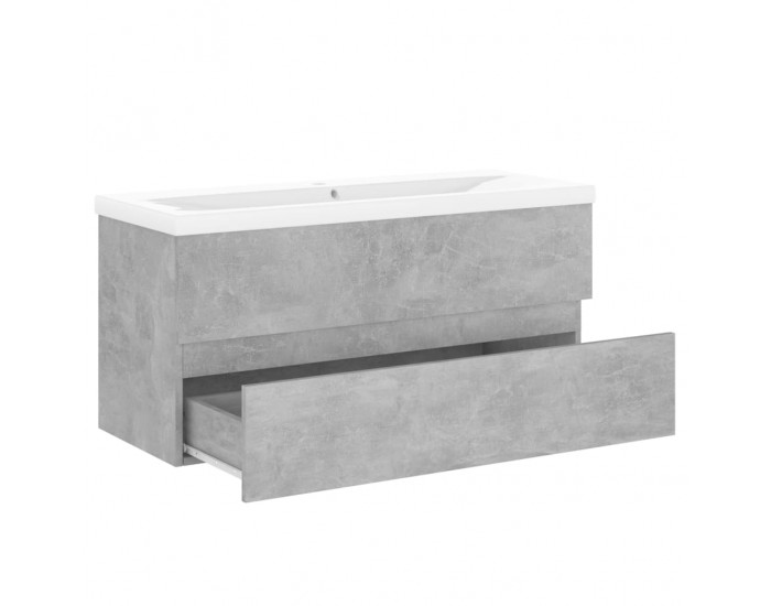 Sonata H Шкаф за баня с вградена мивка, бетонно сив, инженерно дърво