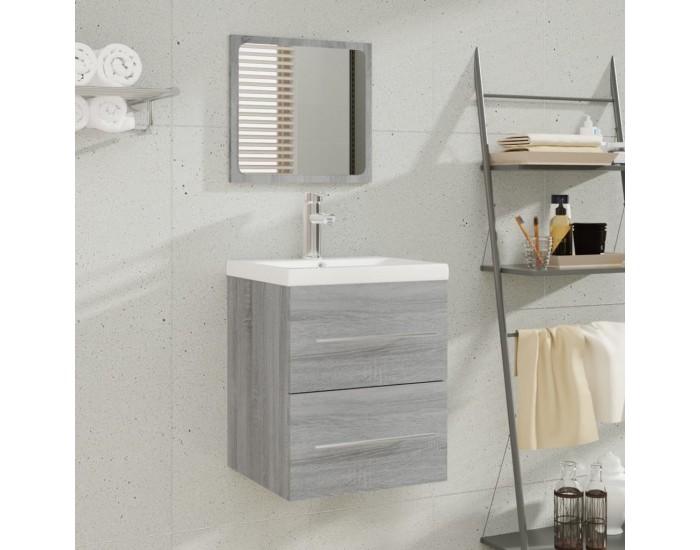 Sonata H Шкаф за мивка с вградена мивка, сив сонома, инженерно дърво