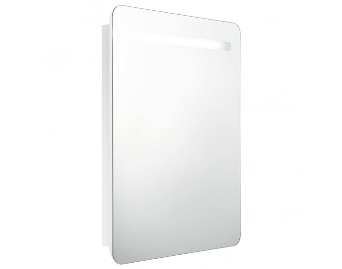 Sonata H LED шкаф с огледало за баня, сияйно бяло, 60x11x80 см