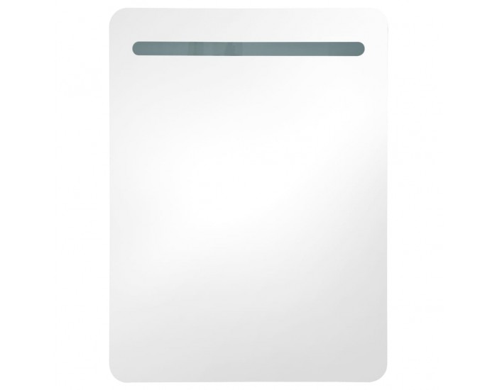 Sonata H LED шкаф с огледало за баня, сияйно бяло, 60x11x80 см