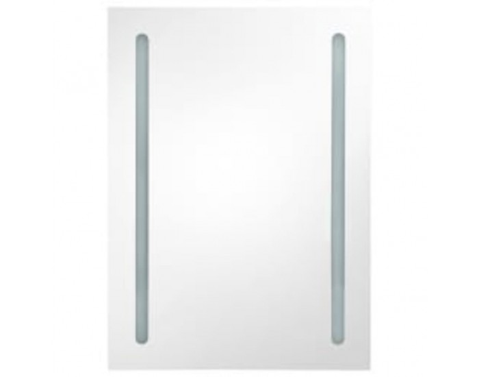 Sonata H LED шкаф с огледало за баня, сияйно сиво, 50x13x70 см