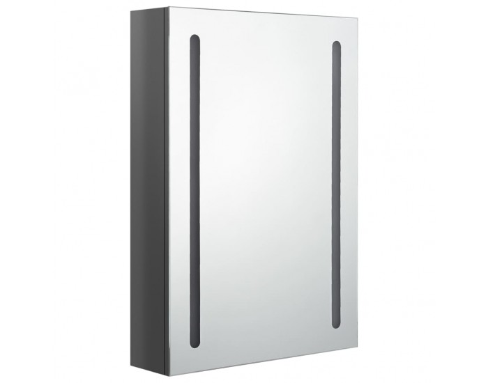 Sonata H LED шкаф с огледало за баня, сияйно сиво, 50x13x70 см