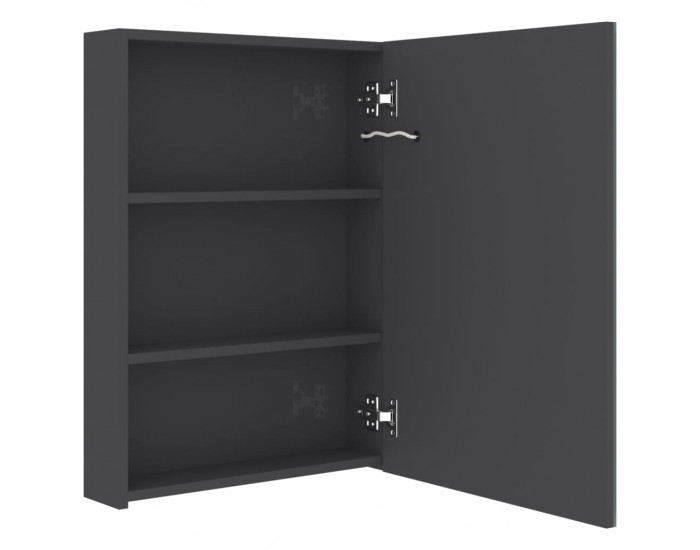 Sonata H LED шкаф с огледало за баня, сияйно сиво, 50x13x70 см