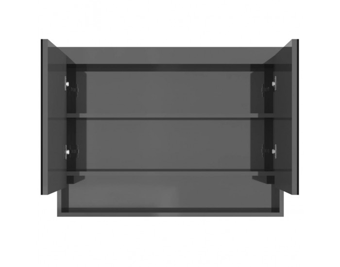 Sonata H Шкаф с огледало за баня, 80x15x60 см, МДФ, сияйно сиво