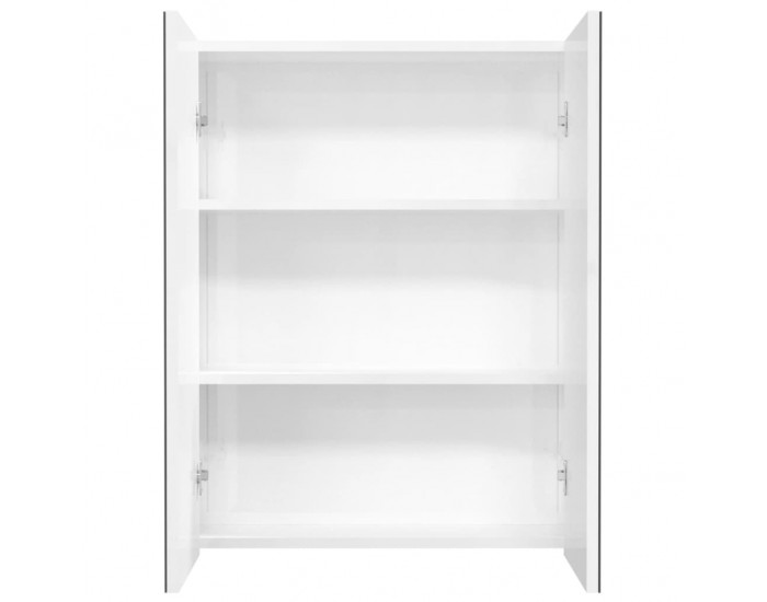 Sonata H Шкаф с огледало за баня, 60x15x75 см, МДФ, бял гланц