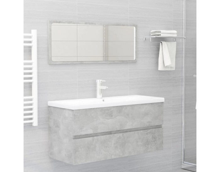 Sonata H Шкаф за баня с вградена мивка, бетонно сив, инженерно дърво