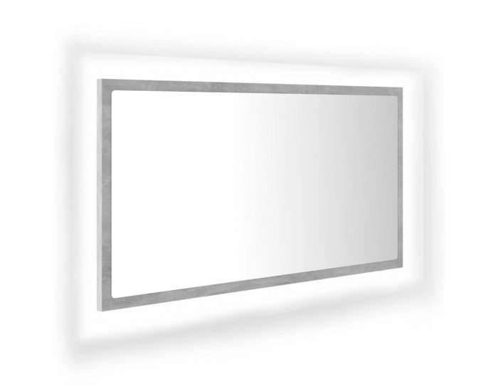 Sonata H LED огледало за баня, бетонно сиво, 80x8,5x37 см, акрил