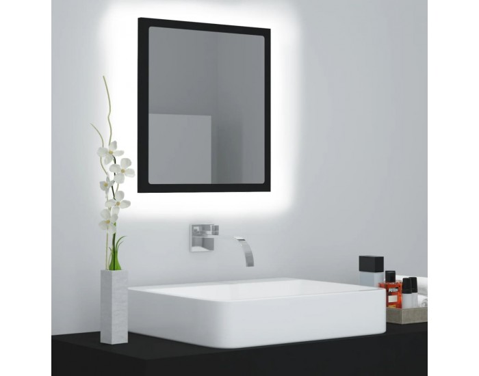 Sonata H LED огледало за баня, черно, 40x8,5x37 см, акрил