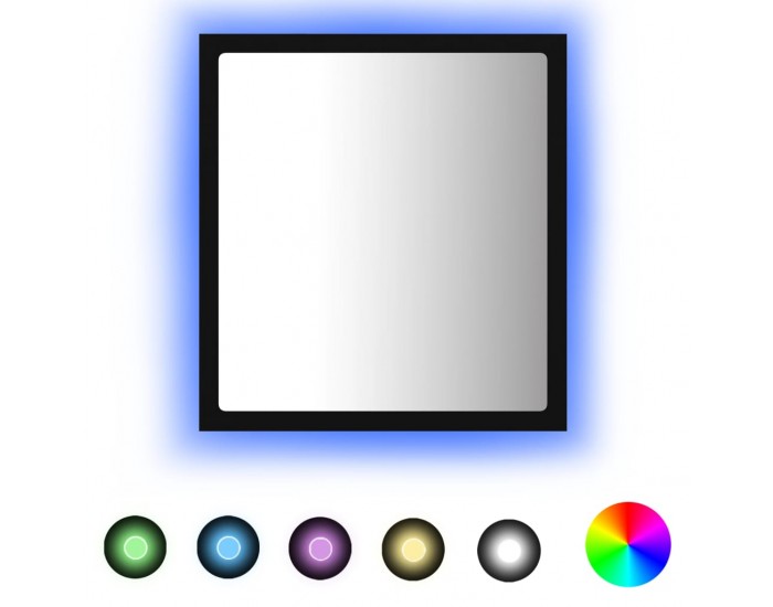 Sonata H LED огледало за баня, черно, 40x8,5x37 см, акрил