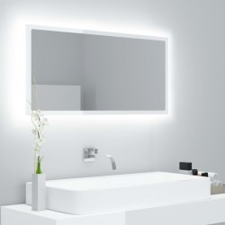 Sonata H LED огледало за баня, бял гланц, 90x8,5x37 см, акрил - Баня