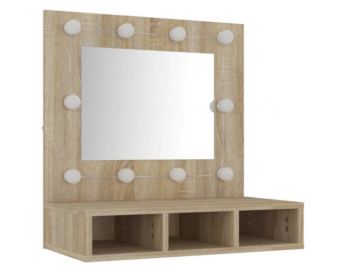 Sonata H Огледален шкаф с LED, дъб сонома, 60x31,5x62 см