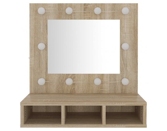 Sonata H Огледален шкаф с LED, дъб сонома, 60x31,5x62 см
