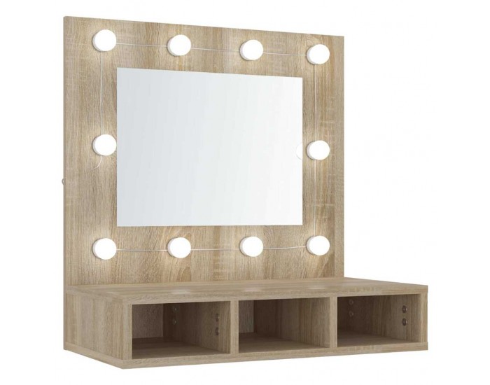 Sonata H Огледален шкаф с LED, дъб сонома, 60x31,5x62 см