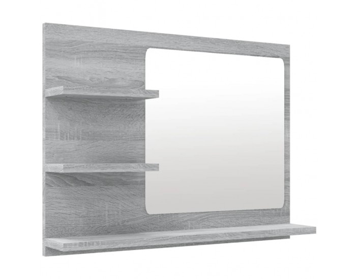 Sonata H Огледало за баня, сив сонома, 60x10,5x45 см, инженерно дърво