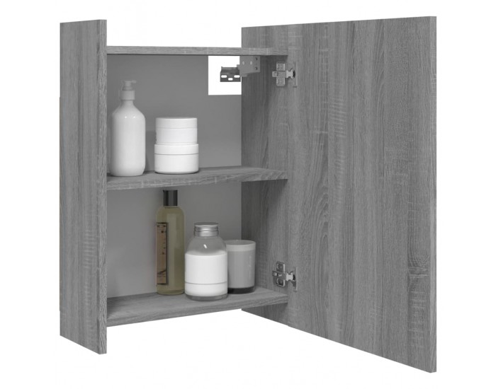 Sonata H Огледален шкаф баня сив сонома 62,5x20,5x64 см инженерно дърво