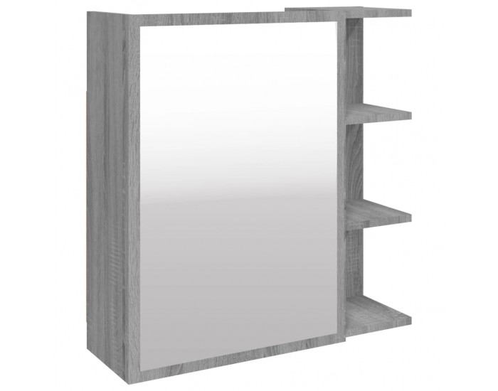 Sonata H Огледален шкаф баня сив сонома 62,5x20,5x64 см инженерно дърво