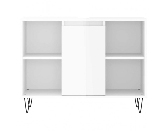 Sonata H Шкаф за баня, бял гланц, 80x33x60 см, инженерно дърво