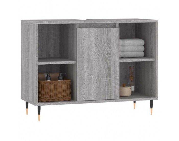 Sonata H Шкаф за баня, сив сонома, 80x33x60 см, инженерно дърво