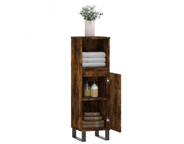 Sonata H Шкаф за баня, опушен дъб, 30x30x100 см, инженерно дърво