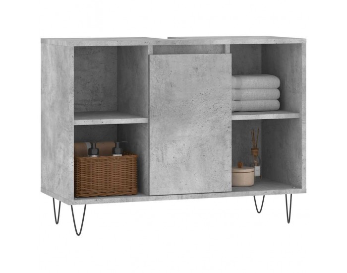 Sonata H Шкаф за баня, бетонно сив, 80x33x60 см, инженерно дърво