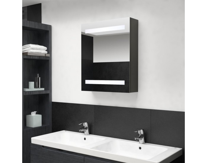 Sonata H LED шкаф с огледало за баня, антрацит, 50x14x60 см