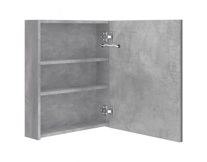 Sonata H LED шкаф с огледало за баня, бетонно сив, 50x14x60 см