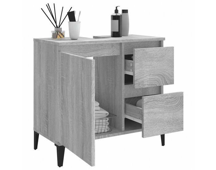 Sonata H Шкаф за баня, сив сонома, 65x33x60 см, инженерно дърво