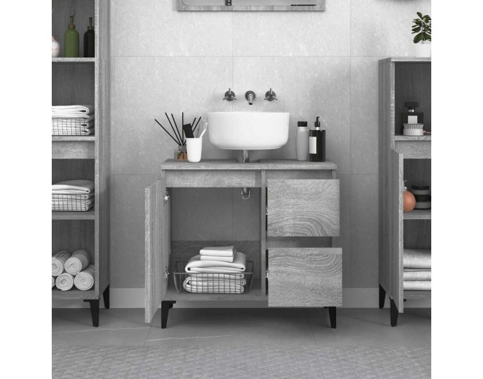 Sonata H Шкаф за баня, сив сонома, 65x33x60 см, инженерно дърво