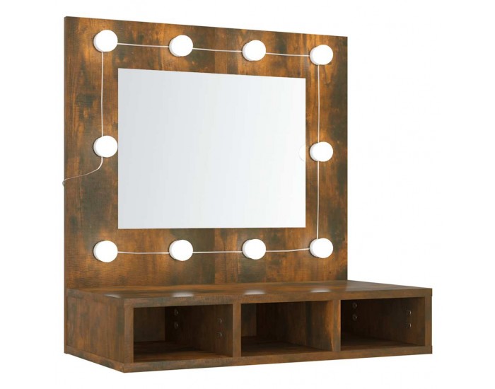 Sonata H Огледален шкаф с LED, опушен дъб, 60x31,5x62 см