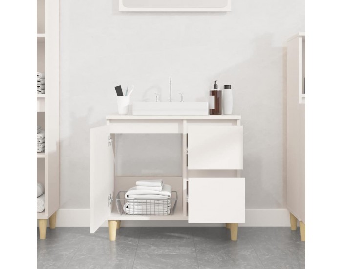 Sonata H Шкаф за баня, бял, 65x33x60 см, инженерно дърво