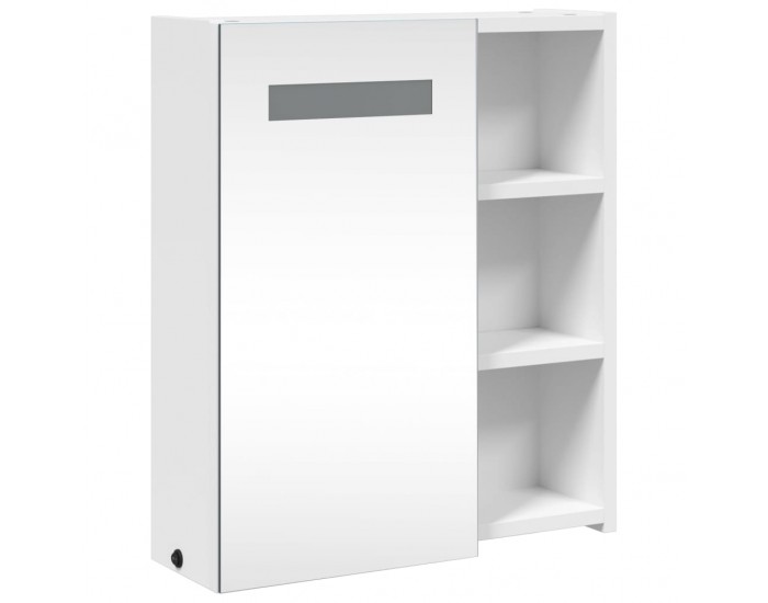 Sonata H Огледален шкаф за баня с LED светлина бял 45x13x52 см