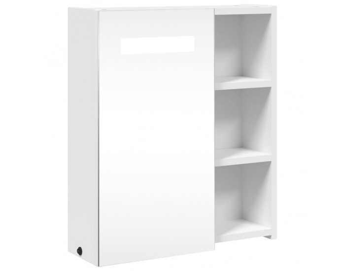 Sonata H Огледален шкаф за баня с LED светлина бял 45x13x52 см