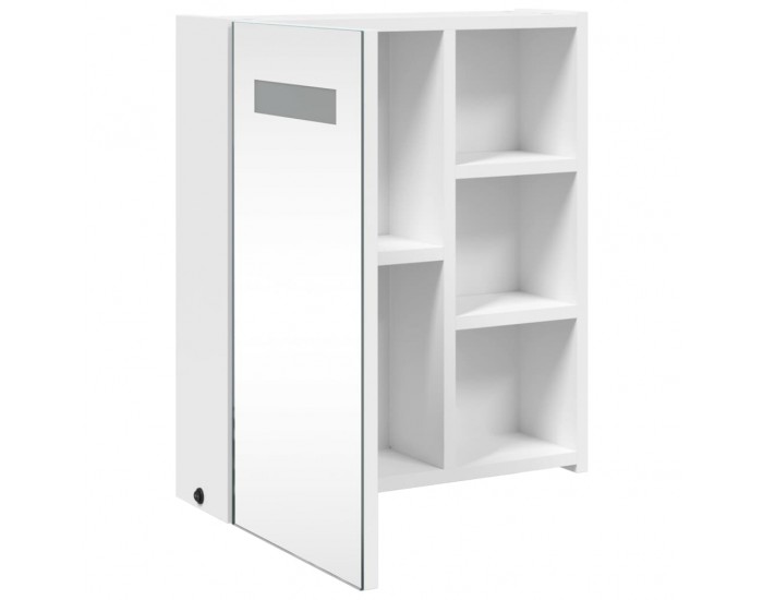 Sonata H Огледален шкаф за баня с LED светлина бял 45x13x52 см