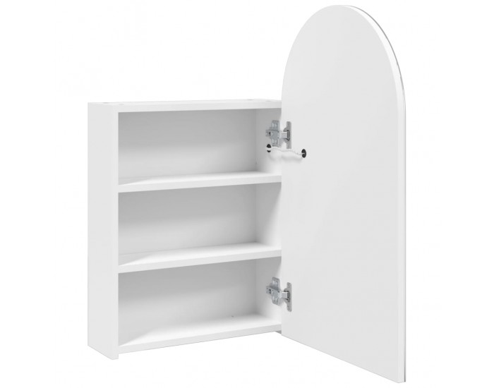 Sonata H Огледален шкаф за баня с LED светлина дъговиден бял 42x13x70 см