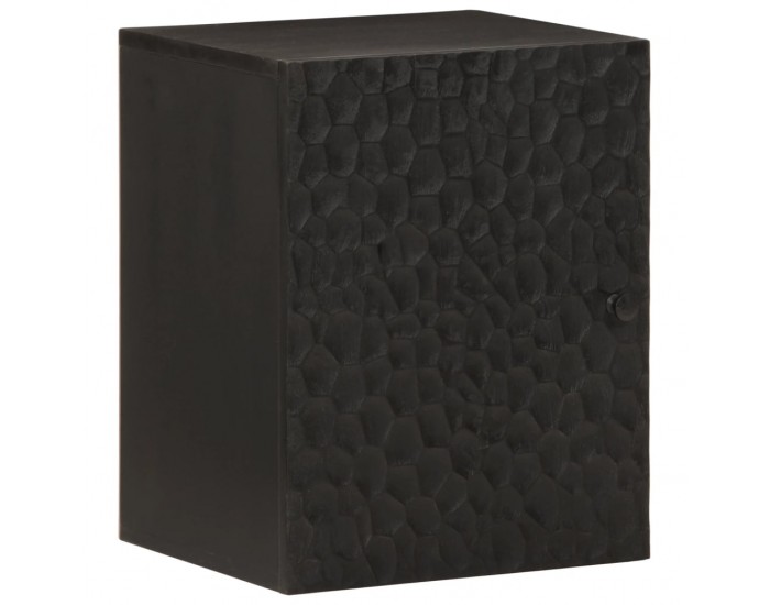 Sonata H Стенен шкаф за баня, черен, 38x33x48 см масивно мангово дърво