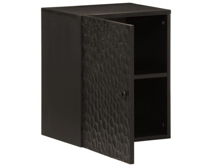 Sonata H Стенен шкаф за баня, черен, 38x33x48 см масивно мангово дърво