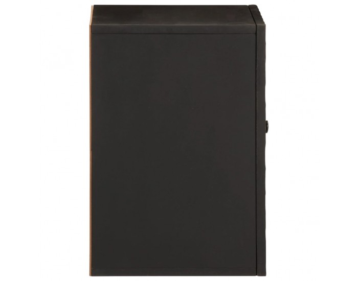 Sonata H Стенен шкаф за баня, черен, 38x33x48 см масивно мангово дърво