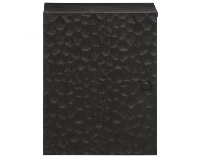 Sonata H Стенен шкаф за баня, черен, 38x33x48 см масивно мангово дърво