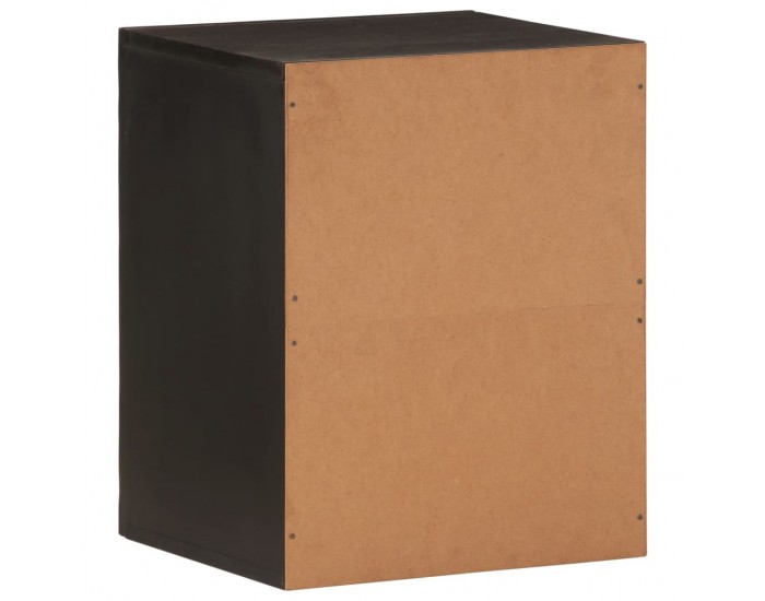 Sonata H Стенен шкаф за баня, черен, 38x33x48 см масивно мангово дърво