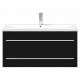Sonata H Шкаф за мивка за баня с вградена мивка, черен