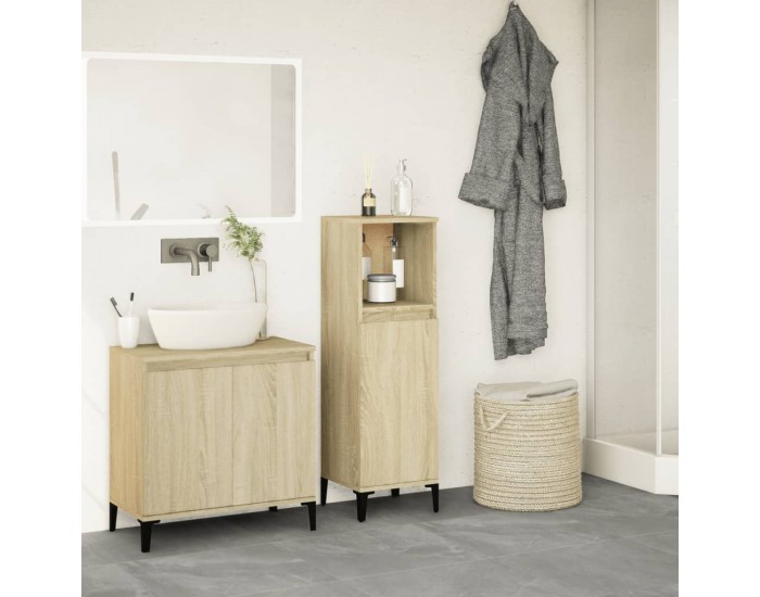 Sonata H Шкаф за баня, сонома дъб, 30x30x100 см, инженерно дърво