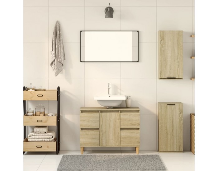 Sonata H Шкаф за баня за стенен монтаж, дъб сонома, 32x20x67 см