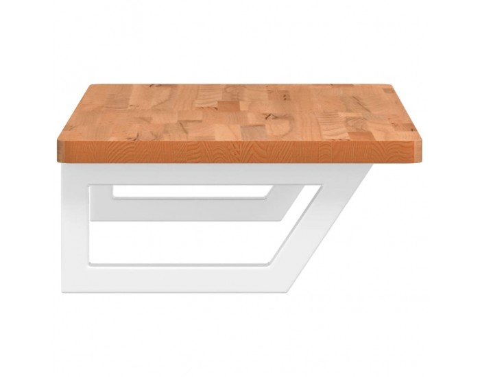 Sonata H Стенен рафт за мивка, стомана и масивно дърво бук