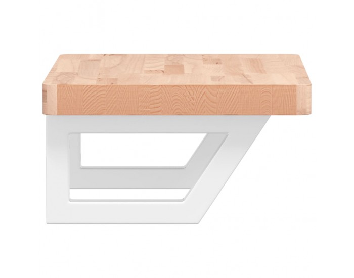 Sonata H Стенен рафт за мивка, стомана и масивно дърво бук