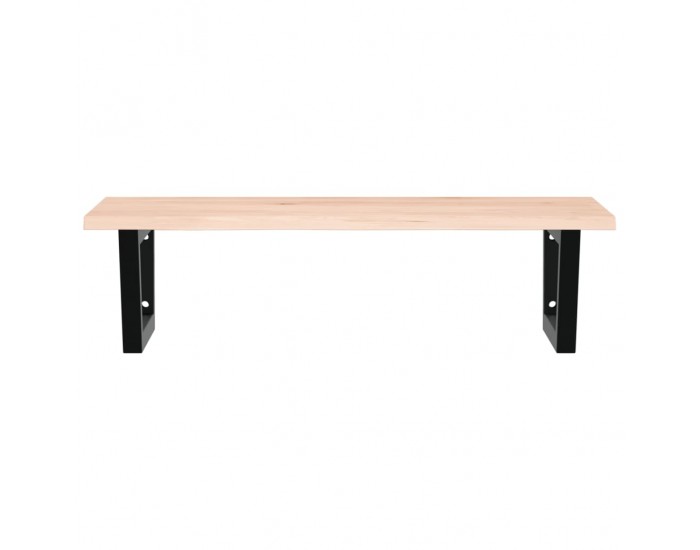 Sonata H Стенен рафт за мивка, стомана и масивно дърво дъб